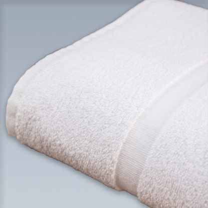 Picture of Economy 24" x 48" 100% Cotton Blend Cam Bath Towel Optic White 8 lb